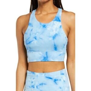 Zella NWT Live In Medium Support Racerback Tank Bra XL Tie Dye Blue